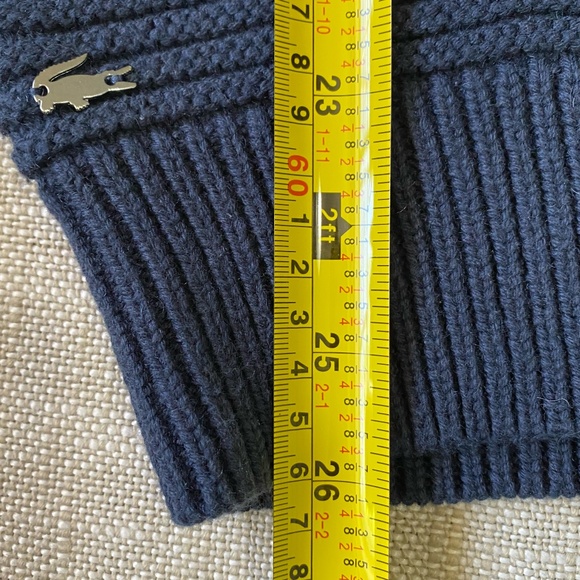 Lacoste Navy Cotton Wool Oversized Preppy Nautical Coastal Sweater-Sz-M - Picture 15 of 16